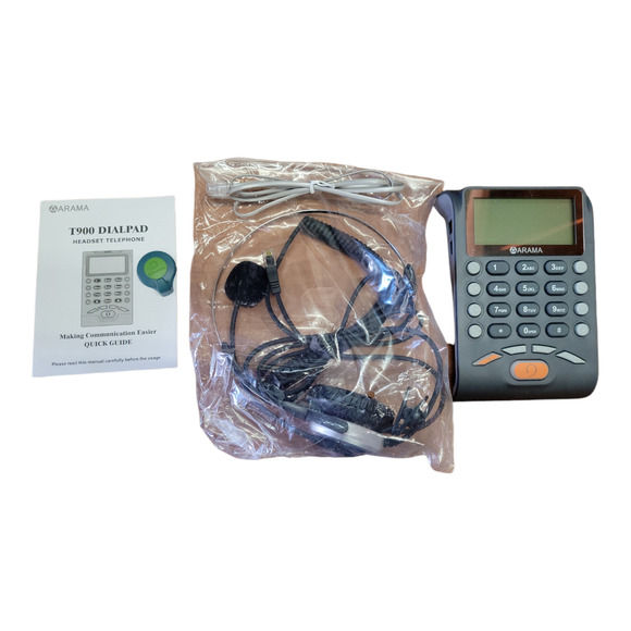 Arama T900 Dial Pad Call Center Telephone Headset Corded Noise Boom Mic System - Picture 1 of 5